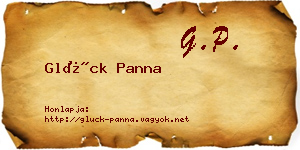 Glück Panna névjegykártya